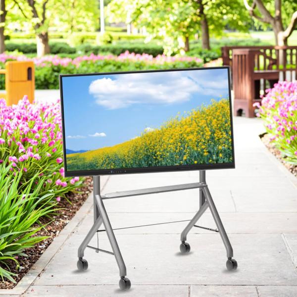 New Arrive Interactive Whiteboard Stand Movable 42 To 75 Inch TV Monitor Lifting Mobile Stand Max Bearing 60KGS Powerfull Wheels Easy Move For Interactive Whiteboard Mobile Stand