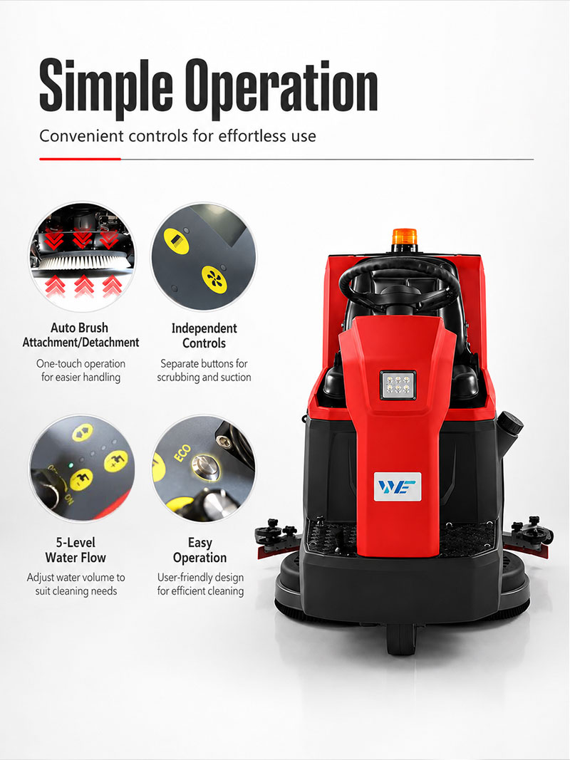 2026 New Style Concrete Warehouse Mop Cleaning Machine Automatic Micro Driving Ride on Floor Scrubber Machine