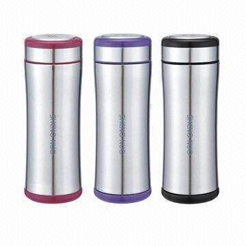 Vacuum Flasks and Thermoses with Silkscreen Logo Printing, Made of Stainless Steel