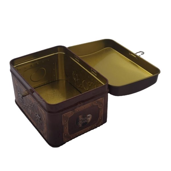 Jewelry Storage Custom Tin Can Small Treasure Chest Tin Box Candies Gifts Packaging