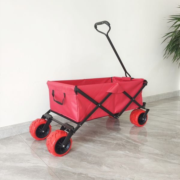 70KG Capacity Outdoor Camping Cart Big Wheels Collapsible Beach Slider Cart