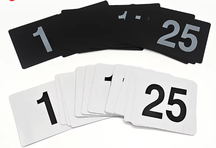 Table Number Double Side Printing Restaurant Acrylic Plate Wedding White Reversed Table Sign