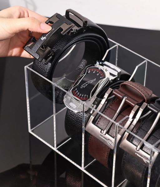 multi Divisions 12.5cm Acrylic Display Stands Holder Belt Display Stands For Storage Box