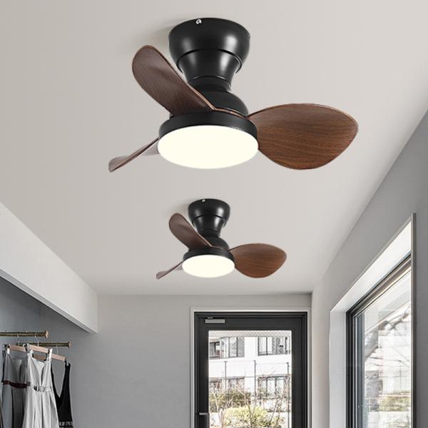 Ventilador de techo de madera maciza al por mayor de 22 pulgadas, ventilador silencioso, luz colgante, frecuencia variable