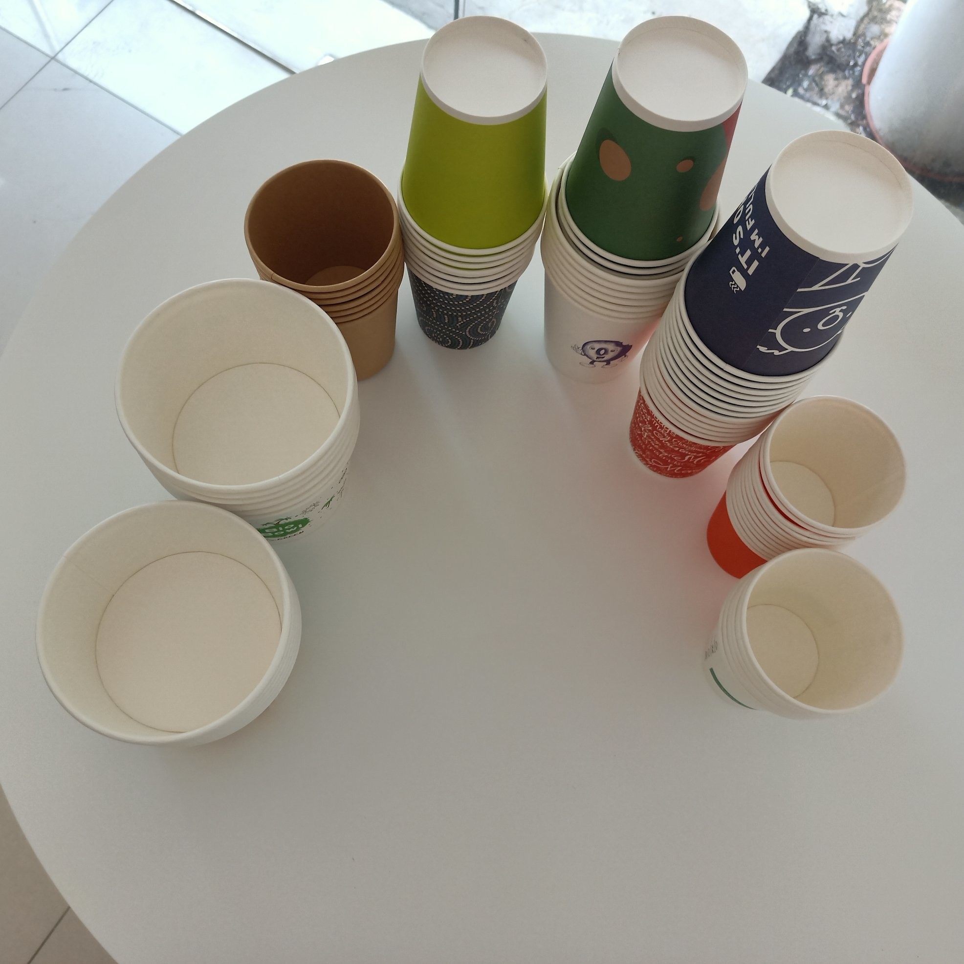 400-1800ml Round Paper Container Without PE Coated Bamboo Wood Material Plastic Free