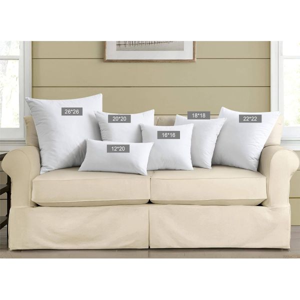 Natural Goose Feather Throw Pillow Inserts 20 x 20 Set of 2 White is customized Yes