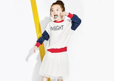 Contrast Color Ribbed Girls Raglan Shirt , Knitted Kids Pullover Sweater Long Sleeve