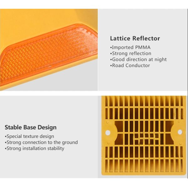 Высокая видимость безопасности дорожного движения Пластиковые квадратные рефлекторы Дорожные столбы с светодиодным цветом зеленый