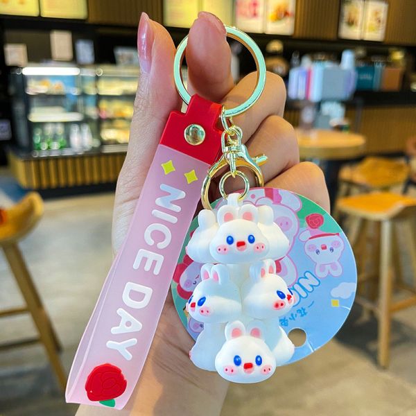 2 шт. черная белая панда и розовая свинья ключевая цепочка заклинания для женщин дети рюкзак каваи аксессуары