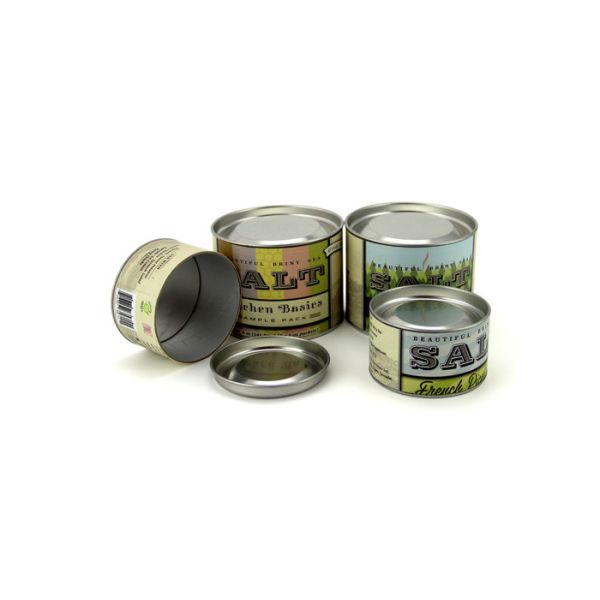 Mini latas compostas feitas sob encomenda do papel de embalagem Com tampa e parte inferior do folha-de-flandres