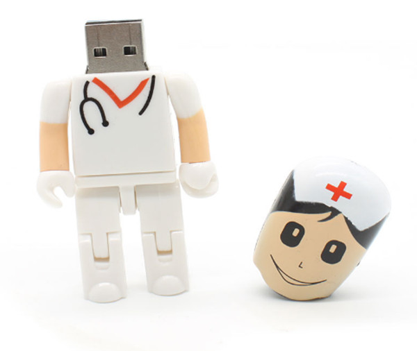 Доктор Нянчить Усб Вспышка Управлять, ручка Пендриве 32ГБ памяти робота мультфильма медицинская