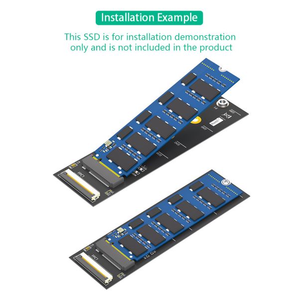NGFF (M.2) Key M NVME SSD to Mini PCI-e Adapter with FFC Cable