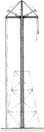 Erección de la torre interna - ginebra suspendida poste del eslabón giratorio con el capítulo doble