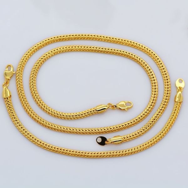Korean Fishbone chain New Trendy Suitable for men and women Jewelry 18K Real Gold Plated