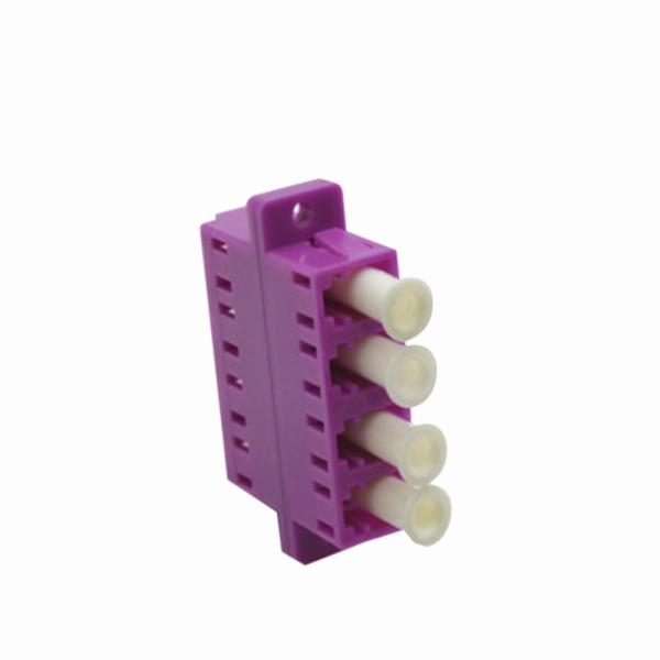 LC / UPC Fiber Optic Adapter Purple Plastic Case OM4 Simplex Multimode Type