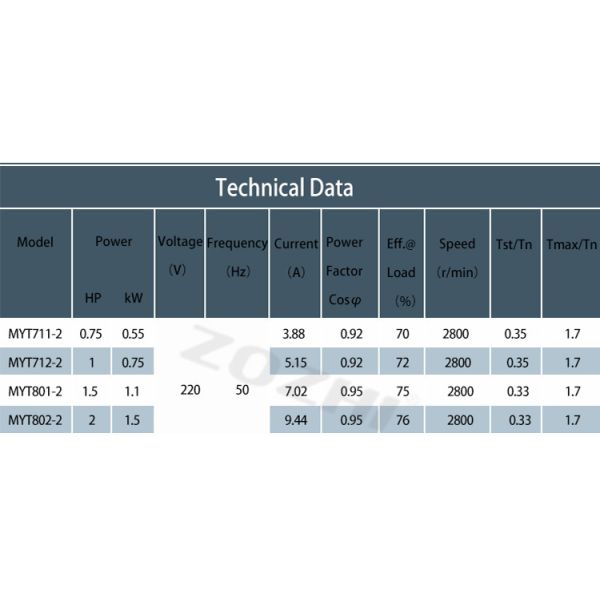 Moteur asynchrone monophasé en aluminium étanche pour pompe de piscine 1500 tr/min 220V 50/60Hz