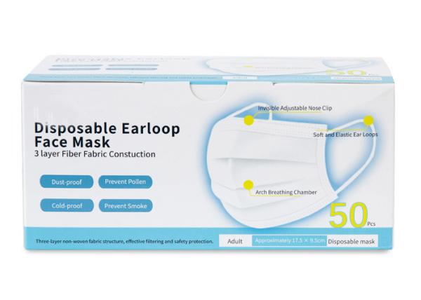 Fluid Resistant Disposable Non Woven Face Mask Three Layers For Healthcare