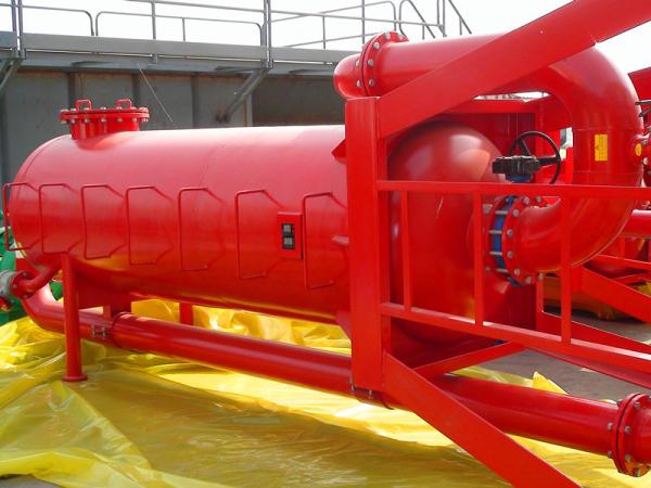 Skid Mounted Solids Control Equipment , Liquid And Gas Poor Boy Degasser