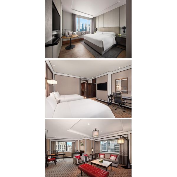 Подгонянный набор спальни света Hilton Hotel деревянный