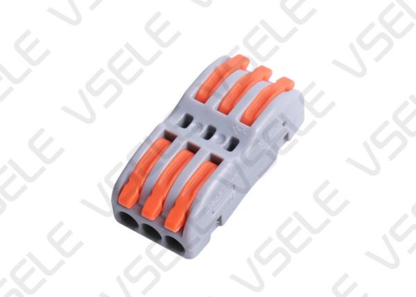 PC PA66 Compact Splicing Connectors Gray Body Orange Handle Colored