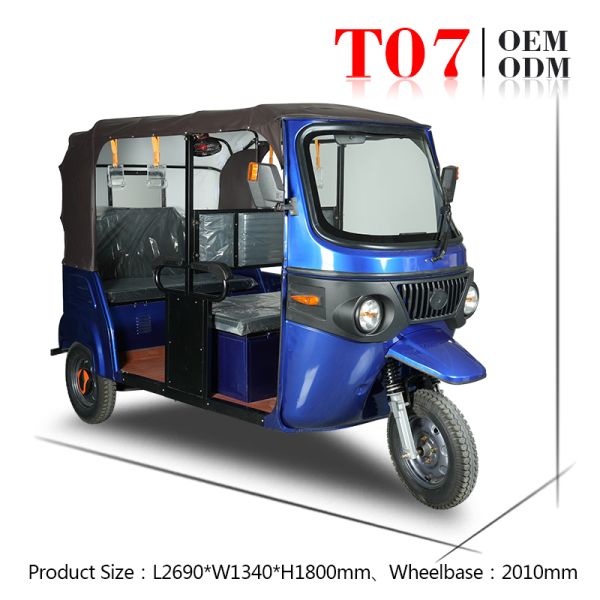 3000W Electric Passenger Tricycle Tuk Tuk Fast Charging 2 Seater E Rickshaw OEM