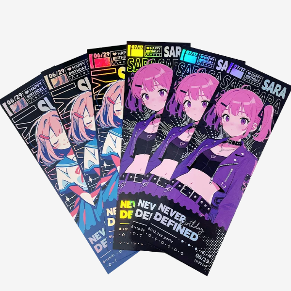 Custom OEM Holographic Laser Ticket Printing For Collectible Cards