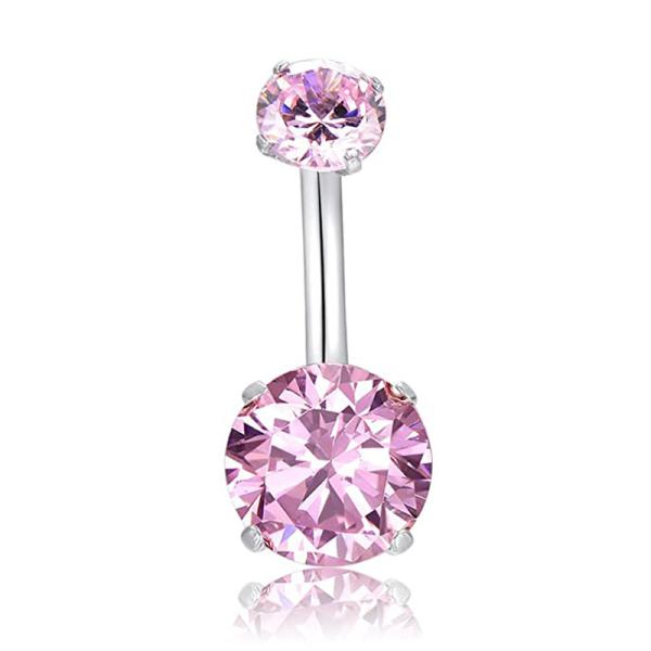 O zircão azul dobro apedreja a joia perfurando Opal Navel Ring do titânio 14G