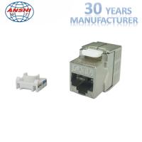 Degré trapézoïdal en alliage de zinc protégé Toolless CAT7 CAT5E de STP RJ45 Jack 180