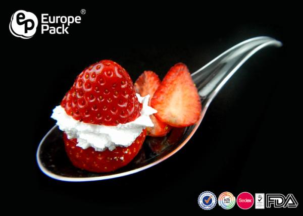 Food Grade Disposable Plastic Ice Cream Spoons For Dessert / Cake