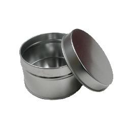 Silvery Flat Cover Round Tin Cans High Grade Packaging Box Food Contact Safety