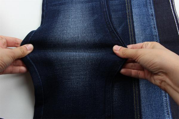 Tissu denim extensible spécial Dobby tissé croisé avec effet de fausses côtes, 190 cm