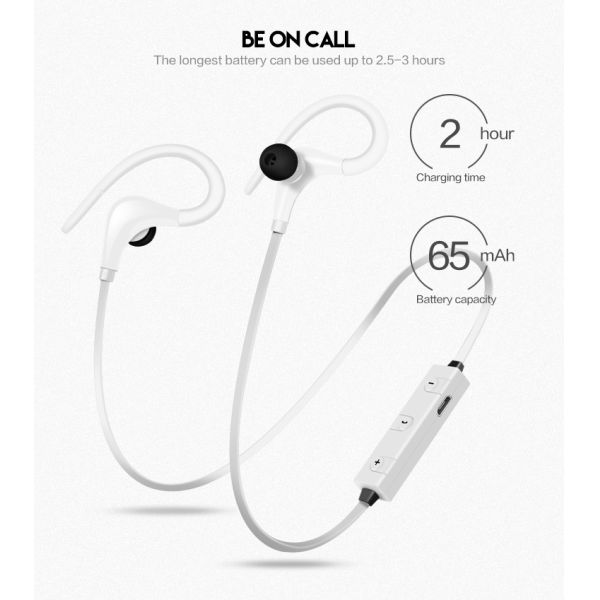 Rubber Earhook DC5v 2.48GHz Sports Bluetooth Earphones For Fitness