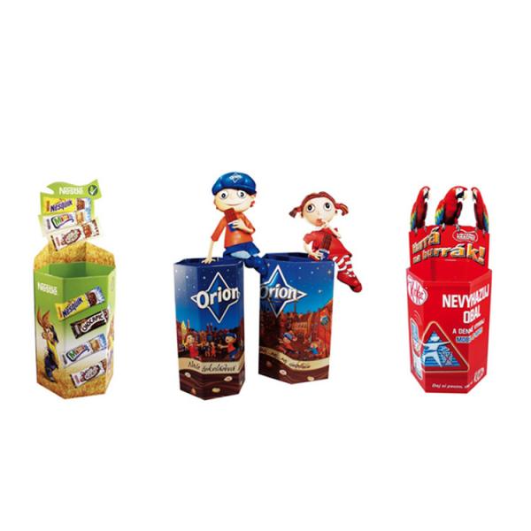 Retail Cardboard Display Dump Bins Foldable Point Of Purchase Display Stands