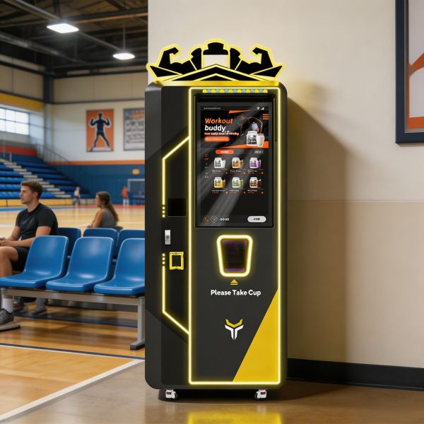Protein Powder Vending Machine with Automatic Mixing, Self Cleaning System & Adjustable Protein Dosage for Gym Use