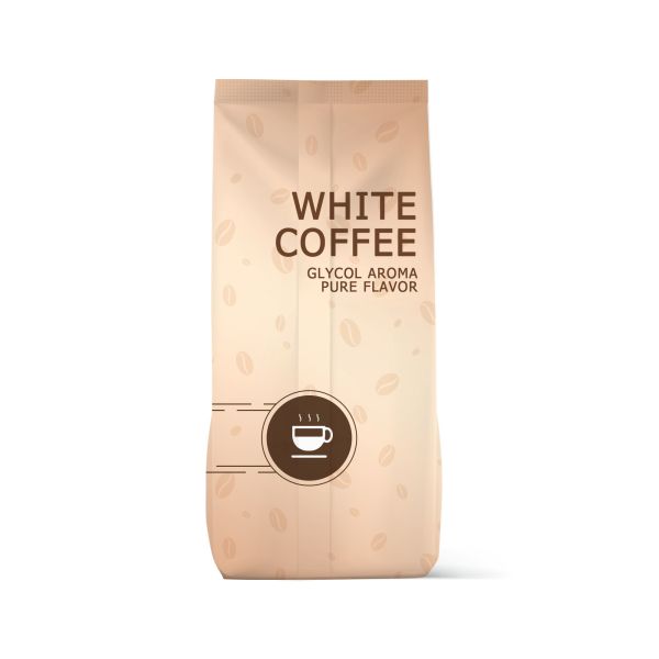 Printed Side Gusset Pouch Foil Packages High Caffeine White Coffee Beans 1lb Bag