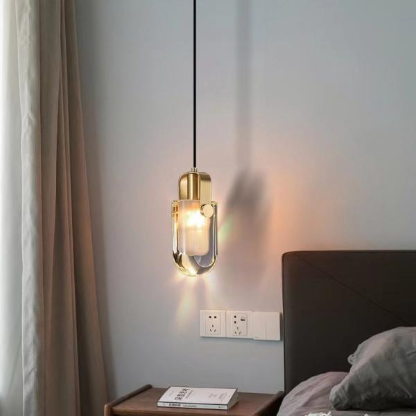 Modern Bedside Living Room Bedroom Hotel bar Restaurant Copper Crystal Lamp Led Light Ceiling Chandeliers & Pendant Modern Pendant Light