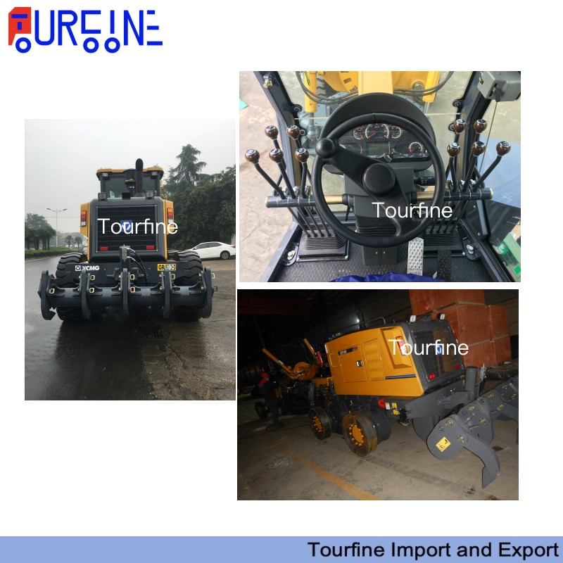 190HP GR180 Motor Grader with Front Blade and Rear Ripper for Road Construction