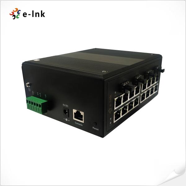 Commutateur Ethernet industriel 16 ports, PoE+ 802.3at, 4xSFP fibre, montage sur rail DIN