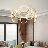 Hexagon LED Acrylique Chandelier commercial Lampes décoratives modernes Originalité Puissante capacité de charge