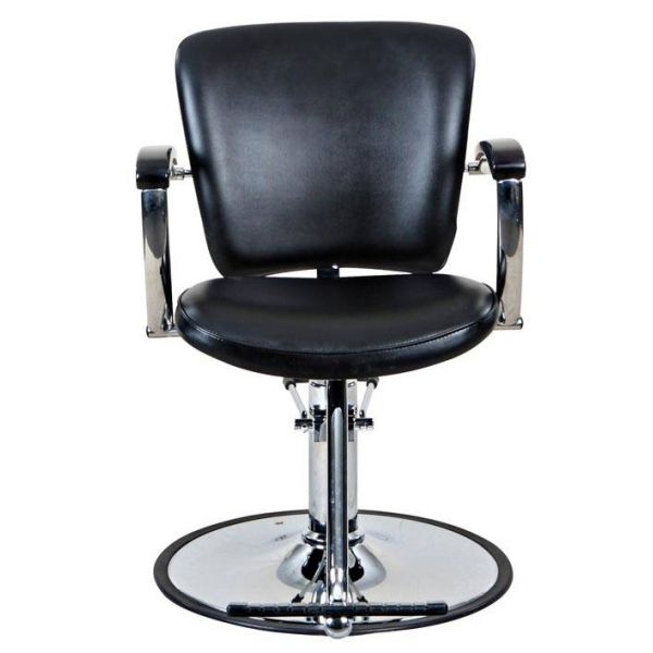 Round / Square Base Salon Hair Styling Chairs With Chrome Steel Foot Plate