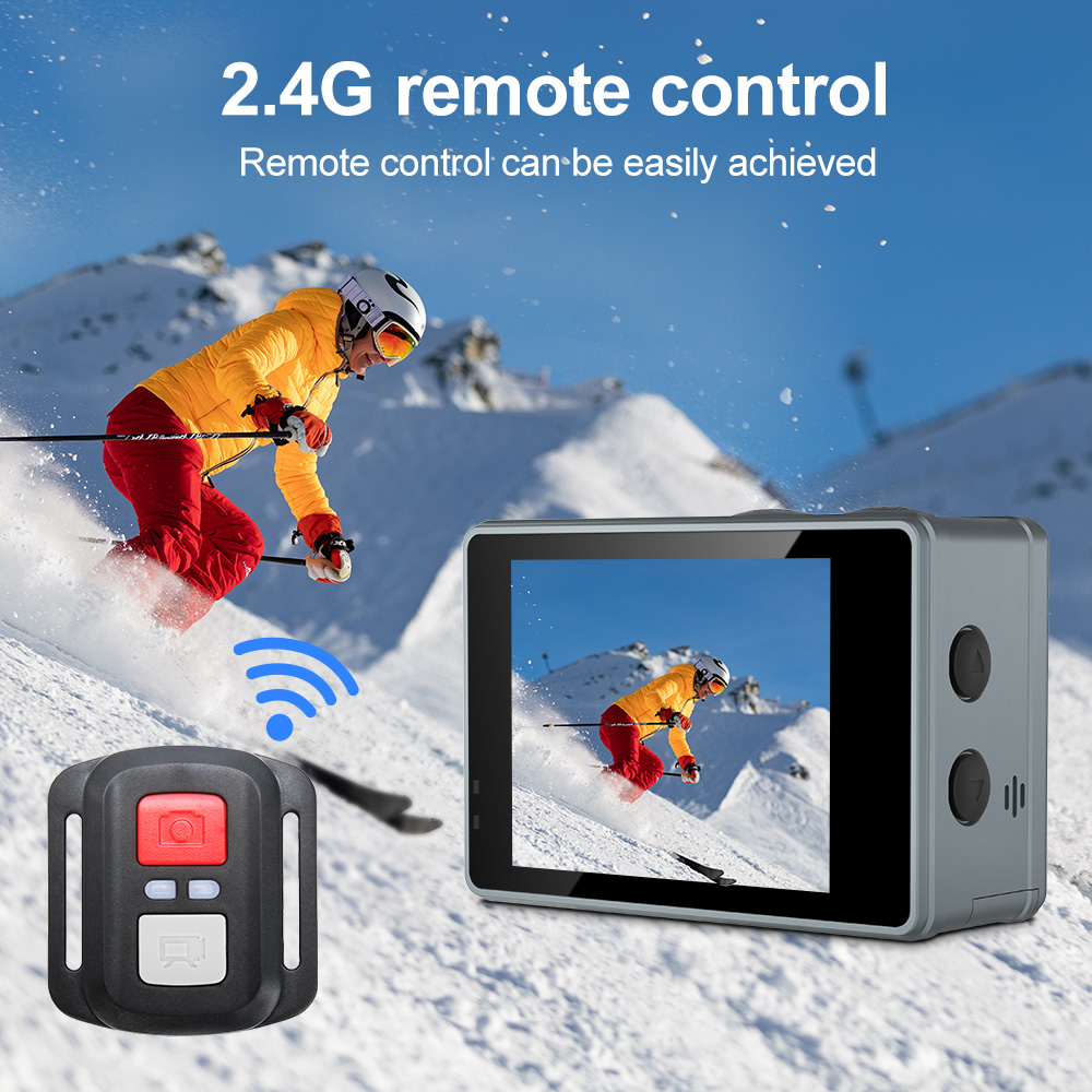Best Popular 5K Dual Touch Screen Action Camera WiFi Remote Control Waterproof Cam for Outdoor Adventure Shooting