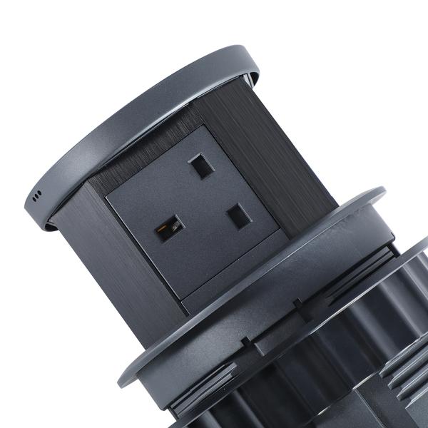 18W Wireless Charger Pneumatic Lifting Socket UK Power Hidden Outlet Kitchen Island Office Desktop Pop Socket