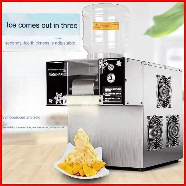 220V Stainless Steel Body Milk Snowflake Machine for Easy Cleaning Bingsu Ice Shaver