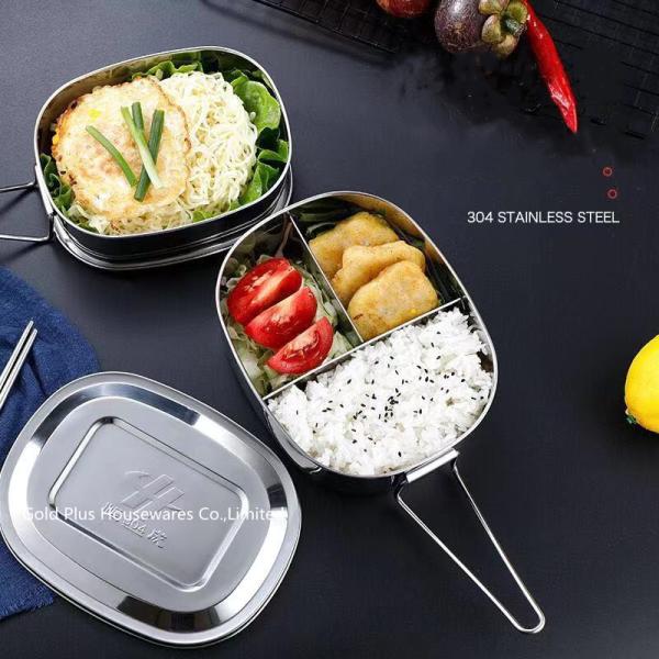 1120ML Double layers food grade snack box thermal stainless steel lunch box single wall  insulated food container