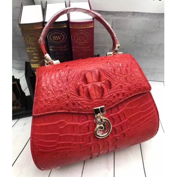 Authentic Crocodile Skin Lady Saddle Purse Genuine Alligator Leather Female Small Handbag Women Crossbody Shoulder Bag