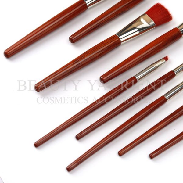 Luxury 9Pieces Private Label Makeup Brushes Red Makeup Brush Set 20.3cm