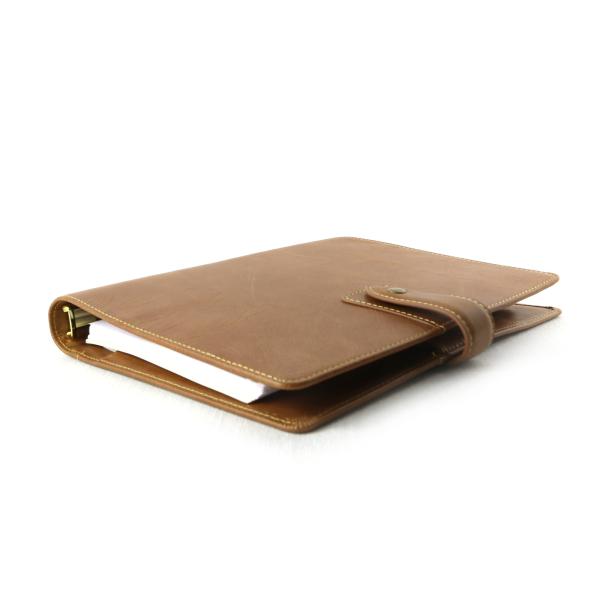 Brown Color Bullet Journal Ring Binder Socket Pen Design Simple Operation