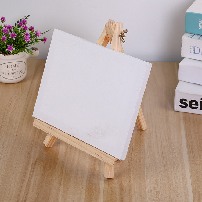 Kids Mini Easel and Art Canvas Set Canvas 10x10cm
