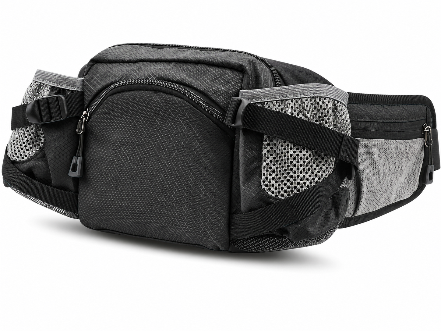 Outdoor Fanny Pack Waist Bag with Water Bottle Holder, Multi-Pocket Running & Hiking Belt Bag for Men and Women, Travel, Cycling & Workout