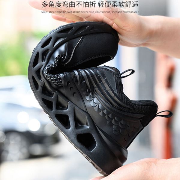 TPU+Microfiber+Flying Knit Industrial Safety Shoes with EVA Sole and Kevlar Mid Sole